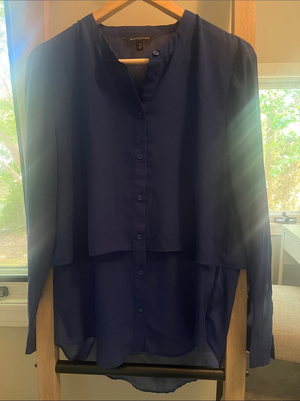 Banana Republic Deep Navy Layered Button-Down Shirt